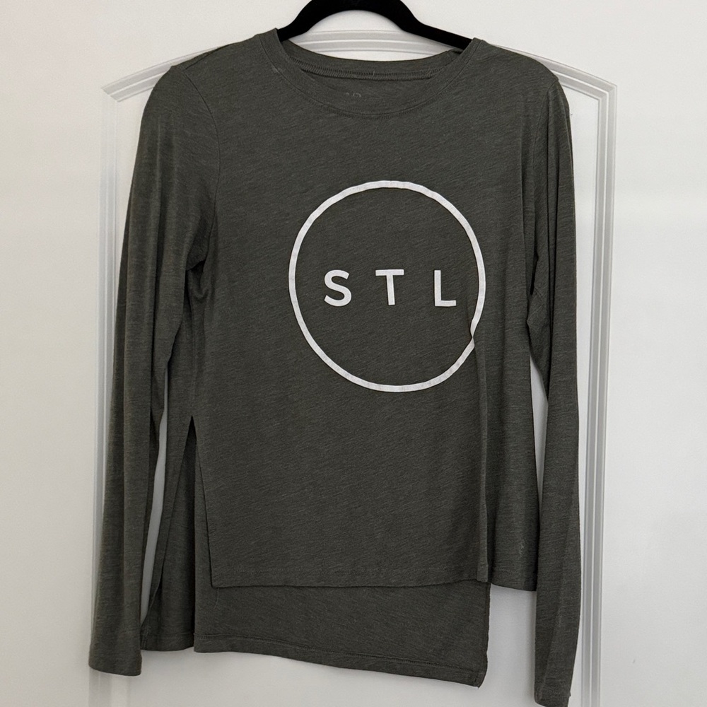 Army Green Long Sleeve Shirt with STL Logo